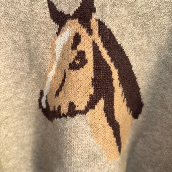 Luna Ivy Beige Horse Sweater - Picture 2 of 4